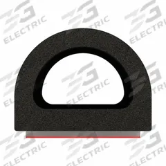 FAIRCHILD Seal: D-Shaped, Self-Adhesive Mounting, Std, EPDM, 50 ft Overall Lg, 3/4 in Overall Wd (MPN RS1021-50). Key specifications — Color: Black; Mounting Style: Self-Adhesive; Seal Shape: D-Shaped; Brand: FAIRCHILD; Material: EPDM; Adhesive Bond: Standard.