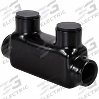 POLARIS Multitap Connector: 2 Port, In-Line Entry, 6 AWG – 600 kcmil Wire Size, Black (MPN ISR-600B). Key specifications — Body Material: Aluminum; Brand: POLARIS.