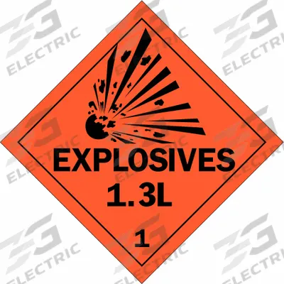 BRADY Container Placard: Explosives 1.3 L 1, 10 3/4 in x 10 3/4 in, 10 3/4 in Label Ht - Class 1: Explosives