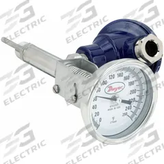 DWYER Dial Thermometer With Process Output: 0°F to 250°F, +/- 1% Accuracy, 2.5 in Stem Lg, Male (MPN BTO32551). Key specifications — Brand: DWYER; Accuracy: +/- 1%.