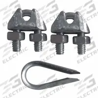 DAYTON Wire Rope U-Bolt Clip and Thimble Kit: 1/4 in Compatible Rope Dia, 4 3/4 in Rope Turnback Lg (MPN 1DKK6). Key specifications — Clip Material: Steel; Thimble Material: Steel; Brand: DAYTON.