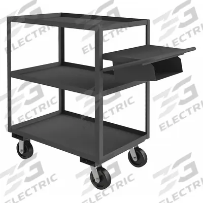APPROVED VENDOR Utility Cart: 3,600 lb, 3 Shelves, 79 in L x 31 in W x 44 in H Overall Dim - Order-Picking Utility Carts with Lipped Metal Shelves