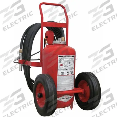 AMEREX Wheeled Fire Extinguisher: 125 lb Extinguisher Capacity, 30A:240B:C - Wheeled Class ABC Fire Extinguishers