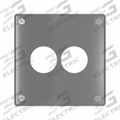 LEGRAND Wall Plate: Single Circular Opening, 2 Gang, Silver - Tamper-Resistant Wall Plates