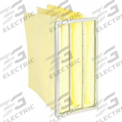 GRAINGER Pocket Air Filter: 24 in x 12 in x 22 in, MERV 14, Yellow, Synthetic - MERV 14 Pocket Air Filters