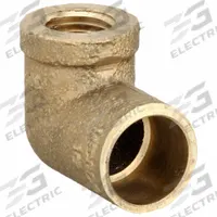 NIBCO Sweat Fitting Elbow: 3/4 in CTS x 1 in Pipe, Cup x FNPT, Bronze (MPN 7073R-LF 3/4X1)