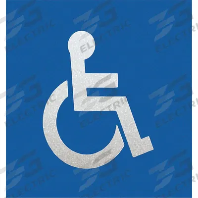RAE Preformed Thermoplastic Pavement Markings: Handicap, Blue/White, 40 in Lg - Pavement Pre-Determined Messages