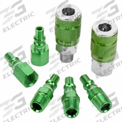 LEGACY Coupler Plug Kit: 1/4 in Hose Fitting Size, Sleeve, 1/4"-18 Thread Size - ARO Aluminum/Steel Quick-Connect Air Coupling Plug Kits