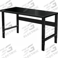 HALLOWELL Workbench: Adj Ht, 48 in x 30 in, Black, Stringer, Steel (MPN HWB4830S-ME). Key specifications — Brand: HALLOWELL; Color: Black.