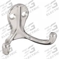 APPROVED VENDOR Coat Hook: Screw, 35 lb Wt Capacity, 2 Points per Hook, Silver, 1 1/4 in Projection (MPN 1XNF5). Key specifications — Color: Silver; Finish: Nickel; Material: Zinc; Product Type: Coat Hook.