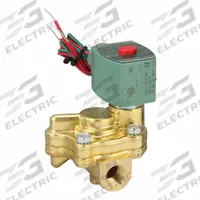 REDHAT Solenoid Valve: 2-Way, Normally Closed, 3/8 in Pipe Size, 110V AC/120V AC, Slow-Closing (MPN 8221G001). Key specifications — Pipe Size: 3/8 in; Voltage: 120V AC; Brand: REDHAT; Coil Enclosure: Without Junction Box.