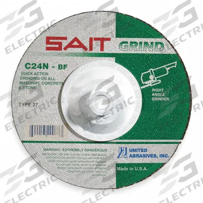 UNITED ABRASIVES-SAIT Depressed Center Grinding Wheel: Type 27, 4 1/2" x 1/4" x 5/8"-11, Silicon Carbide - Grinding Wheels for Concrete & Masonry