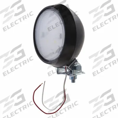 GROTE Flood Light: Round, 12V DC, LED, Clear, Black, 4 in Overall Dia, 5 3/4 in Overall Ht - Round Dome Lights