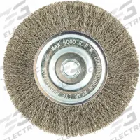 APPROVED VENDOR Wire Wheel Brush: Crimped Stainless Steel, 6 in Dia x 3/4 in Wd, 5/8 in Arbor (MPN 66254443055). Key specifications — Brand: APPROVED VENDOR.