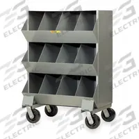 LITTLE GIANT Mobile Bin Cart: 32 in x 20 in x 45 1/2 in, Caster, 12 Compartments, Gray (MPN MS4-1532-6PH). Key specifications — Color: Gray; Brand: LITTLE GIANT.