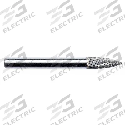 APPROVED VENDOR Carbide Bur: Pointed-End Tree, SG-1, Double Cut, 1/4" x 5/8" Head - Double-Cut Pointed-End Tree Burs