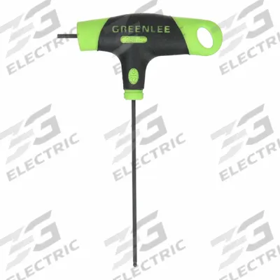 GREENLEE Hex Key: 1 Ball Ends, 3/32 in Tip Size, SAE, Short, Alloy Steel, Black Oxide - T-Shaped Dual-Tip Hex Keys