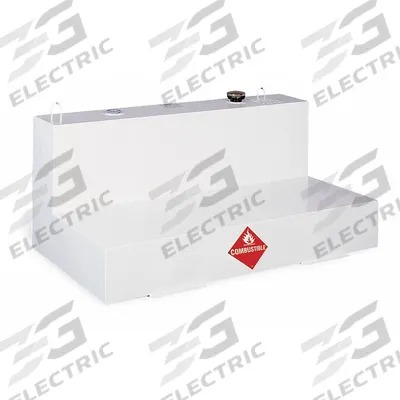 CRESCENT JOBOX Transfer Tank: White, L-Shape, 100 gal Capacity, Steel, 14 ga Thick - L-Shaped Liquid Transfer Tanks