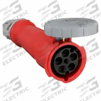 HUBBELL Pin and Sleeve Connector: Red, 277/480V AC, Three Phase, 60 A, 4 Pole, 5 Wire, IEC Grounding (MPN HBL560C7W). Key specifications — Brand: HUBBELL.