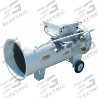 HEAT WAGON Portable Gas Torpedo Heater: 750,000 BtuH Heating Capacity Output, Natural Gas/Propane (MPN 1800B). Key specifications — Brand: HEAT WAGON; Key Features: Thermostat; Overall Dimensions - H x W x D: 30 in x 26 in x 48-1/2 in.