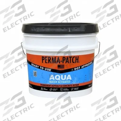 PERMA-PATCH Asphalt and Concrete Patch: Aqua, Polymer, 50 lb Container Size, Pail - Water-Activated Pothole Cold Patching