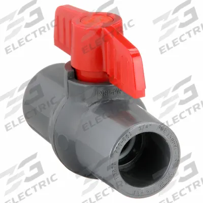 APPROVED VENDOR Manual Two-Way Ball Valve: 3/4 in, PVC, Straight, Socket x Socket, One-Piece - PVC Ball Valves