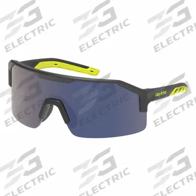 HEXARMOR Safety Glasses: Blue Lens, Half-Frame, Scratch-Resistant, Gray Frame - Adjustable Comfort-Fit Safety Glasses