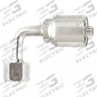 PARKER Hydraulic Crimp Fitting: Steel x Steel, 90° Long Elbow, -6 For Hose Dash Size, ORS x Crimp (MPN 1J543-6-6). Key specifications — Fitting Gender: Female x Genderless; Fitting Connection Type: ORS x Crimp; For Hose Dash Size: -6; Thread Size: 0.511"-27; Brand: PARKER.