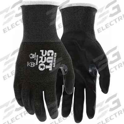 MCR SAFETY Cut Resistant Glove: S, ANSI Cut Level A9, Palm, Dipped, Nitrile, HPPE ( 18 ga ) - Extreme-Duty Cut-Resistant Gloves with Foam Nitrile Coating
