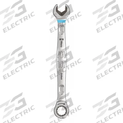 WERA Combination Wrench: Alloy Steel, Nickel Chrome, 11 mm Head Size, 6 1/2 in Overall Lg - Metric Spline Ratcheting Combination Wrenches