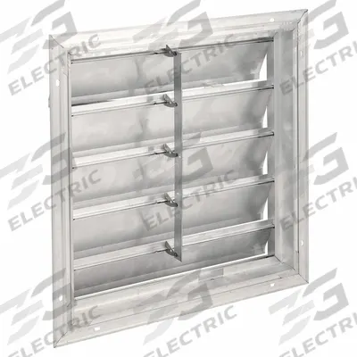 Dayton 23"H-W 6.5"L Extrd Alu Backdraft Dampr: For 20 in Fan, Single Panel, 23 in H - Wall-Mount Backdraft Dampers