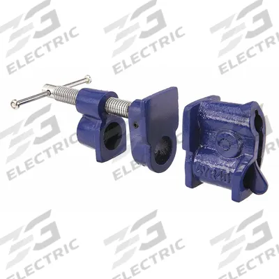 WESTWARD Clutch Pipe Clamp: Light Duty, 1 1/2 in Throat Dp, Crank Handle, Steel - Pipe Clamps