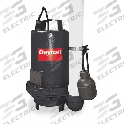 Dayton Effluent Pump: 1/2 hp, 120V AC, Single Phase, 76 gpm Flow Rate @ 10' of Head - General Purpose Effluent Pumps