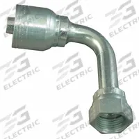 AEROQUIP Hydraulic Crimp Fitting: Steel x Steel, 90° Elbow, -10 For Hose Dash Size, ORS x Crimp (MPN 1AA10FRC10). Key specifications — Fitting Gender: Female x Genderless; Fitting Connection Type: ORS x Crimp; For Hose Dash Size: -10; Thread Size: 1"-14; Brand: AEROQUIP.