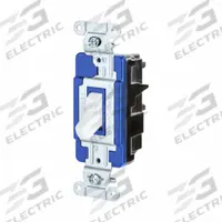 HUBBELL Wall Switch: Toggle Switch, Single Pole, Maintained, White, 120/277V AC, 15 A (MPN CSB115STW). Key specifications — Illuminated: No; Voltage Rating: 120/277V AC.