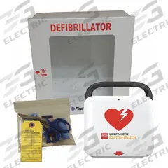 STRYKER PHYSIO-CONTROL AED Value Package: LIFEPAK CR2, Wall Cabinet with Alarm, Auto Mode, Stryker (MPN 99512-001268F-MD). Key specifications — Shelf Life: 8 yr AED Life; Included CPR Feedback: CPR Feedback Not Included; Battery Type: Li-MnO2; Pads Included: Adult AED Pads; Services Included: Medical Direction.