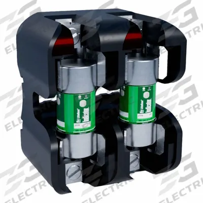 LITTELFUSE Fuse Block: Open Block Design, 2 Pole, 600 V AC, Box Lug - Fuse Blocks for UL Class J Fuses