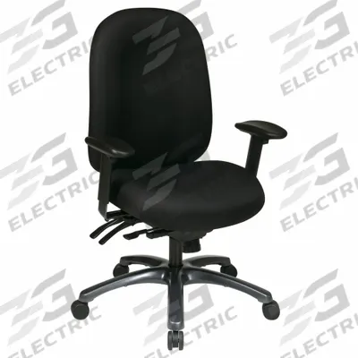 OFFICE STAR Office Chair: Pro-Line II, Ht/Left/Right Slide, Black, Fabric Material - Adjustable-Arm Office Chairs