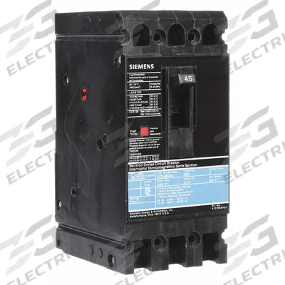 Siemens Molded Case Circuit Breaker: 45 A Amps, 18kA at 480V AC, Fixed, Load Side Lug - ED-Frame Siemens Molded Case Circuit Breakers