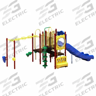 ULTRAPLAY Playground: In-Ground Kit, 32.7 ft Installation Zone Lg - Playground Structures with Anchor Bolt Mounting