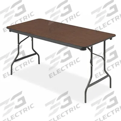 ICEBERG Folding Table: Rectangle Table Shape, Walnut Tabletop, 30 in Dp, 60 in Wd - Standard Folding Tables