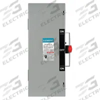 SIEMENS Safety Switch: Non-Fusible, 30 A, Three Phase, 240V AC, Galvanized Steel, Indoor (MPN DTNF321). Key specifications — attr867131: SIEMENS.