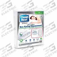 CLEANREST Mattress/Box Spring Protector: Full, 75 in Overall Lg, 54 in Overall Wd, White, 9 in Thick (MPN 851949001814). Key specifications — Brand: CLEANREST; Cover Material: Polyurethane; Mattress Pad Material: Polyester Blend; Fabric Weight/Thread Count: 3.39 oz; Compatible Bed Height: 9 in.