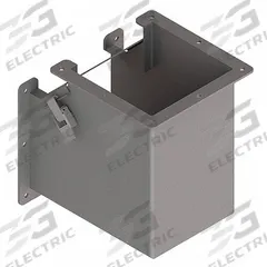 Wireway 90 Degree Elbow: 6 in Wd, 6 in Ht, 6 in, Hinged Cover with Quick-Release Latches, Steel (MPN F66LE9B). Key specifications — Cover Location: Inside; Brand: HOFFMAN; With Knockouts: No.