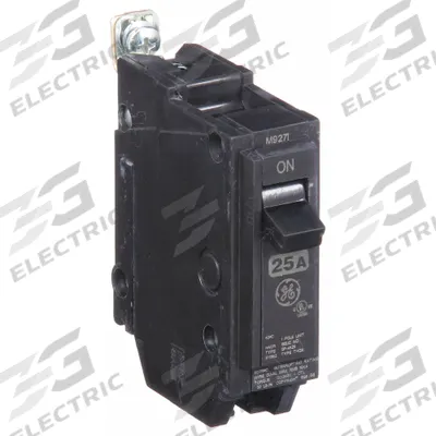 GE Miniature Circuit Breaker: THQB, 25 A, 120/240V AC, Single Phase, 10kA at 120/240V AC - THQB & THHQB Series, Bolt-On GE Miniature Circuit Breakers