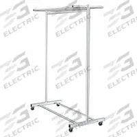 GLARO Garment Rack: Rod Design (No ) Hooks, 1 Rod Rods, 64 in Overall Ht, 60 in Overall Wd, Aluminum (MPN 725-5SA). Key specifications — Color: Silver; Finish: Satin Aluminum; Material: Aluminum; Foot Type: Casters.