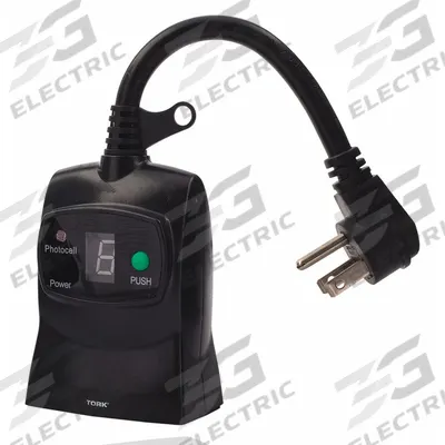 TORK Plug-In Timer: Digital, Outdoor, Not Astronomic, 7 day Setting, 5-15R - Outdoor-Rated Digital Plug-In Timer Switches