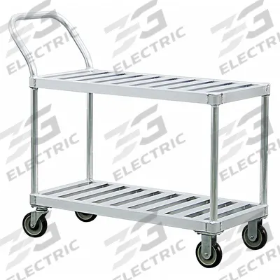 APPROVED VENDOR Utility Cart: 1,000 lb, 2 Shelves, 41 in L x 19 in W Shelf - Corrosion-Resistant Flow-Through Utility Carts with Slotted Flush Metal Shelves