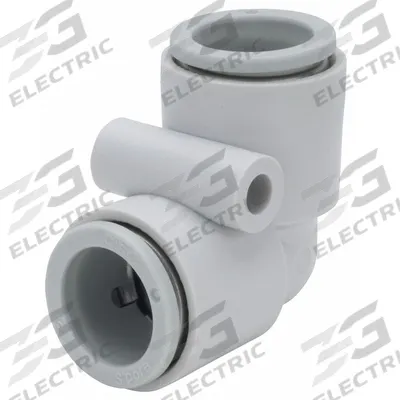 SMC Push-Fit Elbow Fitting: 12 mm OD x 12 mm OD Size, Push-to-Connect x Push-to-Connect - Polybutylene & Brass Tube Fittings