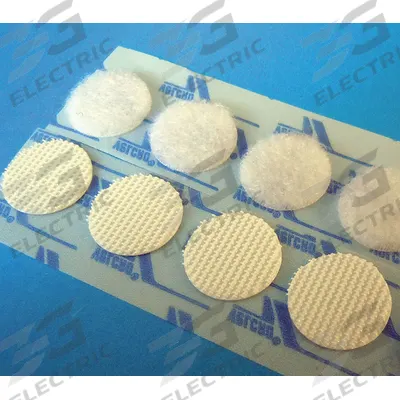 VELCRO BRAND Hook-and-Loop Fastener: Disc, 3/4 in Overall Dia, Hook-and-Loop, White - Pre-Cut Discs